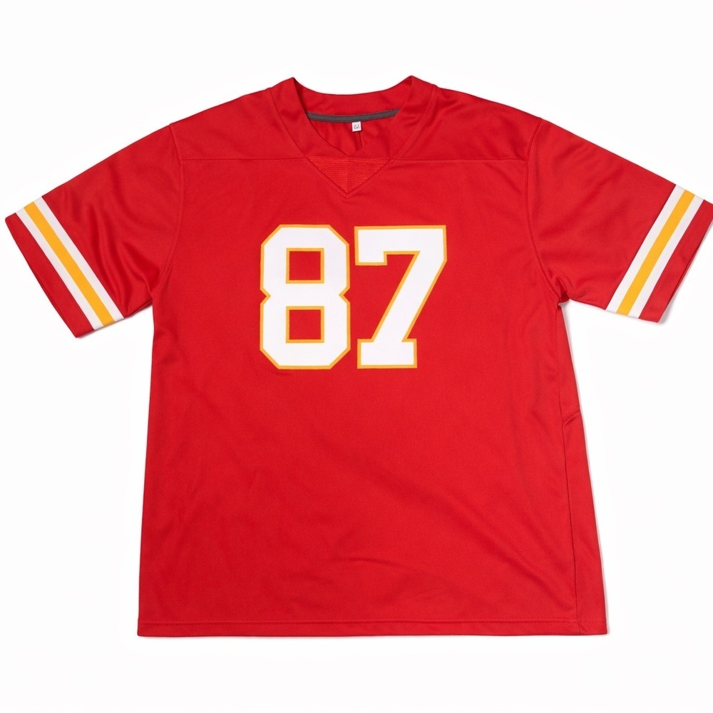 Red Number 87 Athletic Jersey